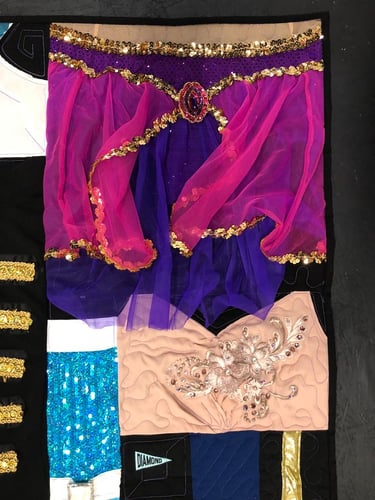 Dance skirt with gold