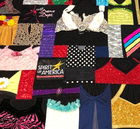 Dance tops full of bling can be used in a quilt Too Cool T-shirt Quilts