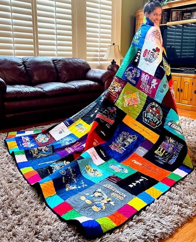 runDisney T-shirt quilt by Too Cool T-shirt Quilts