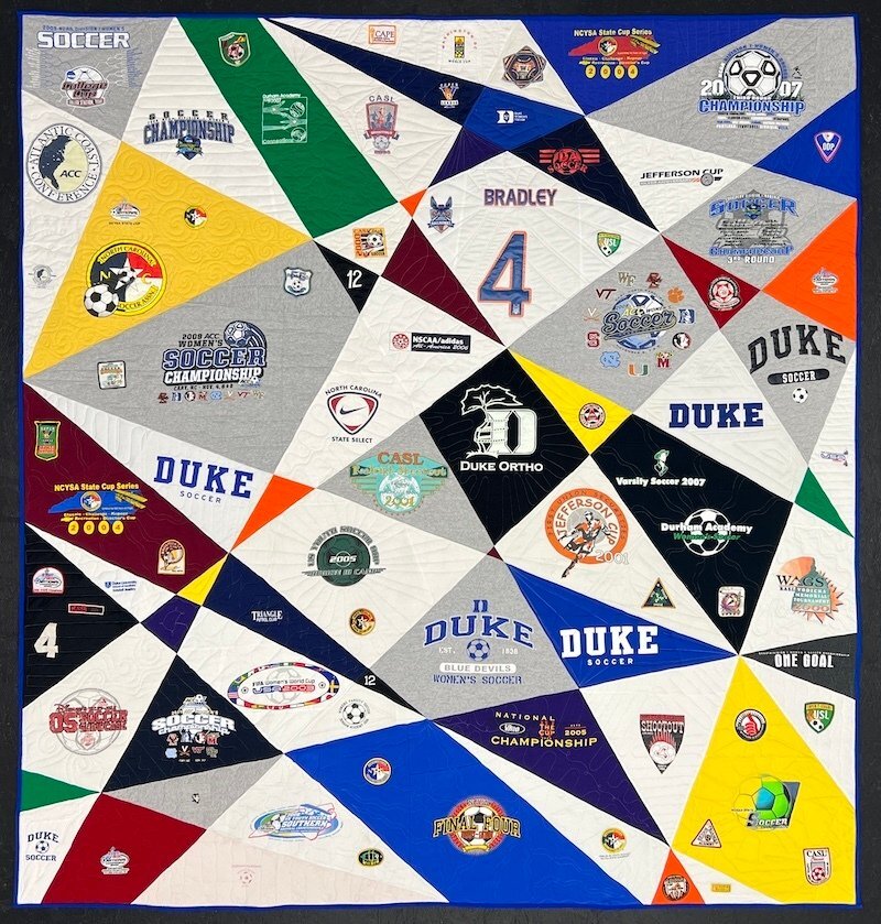 Broken Glass style T-shirt quilt by Too Cool T-shirt Quilts