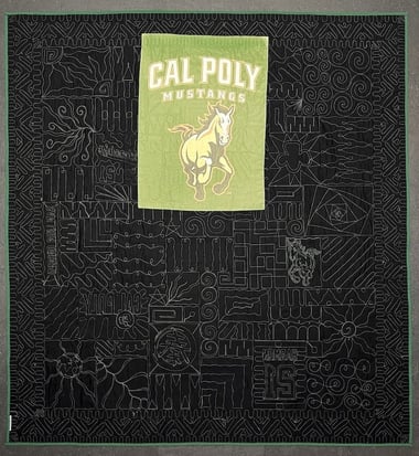 Cal Poly Flag on back of a quilt by Too Cool T-shirt Quilts