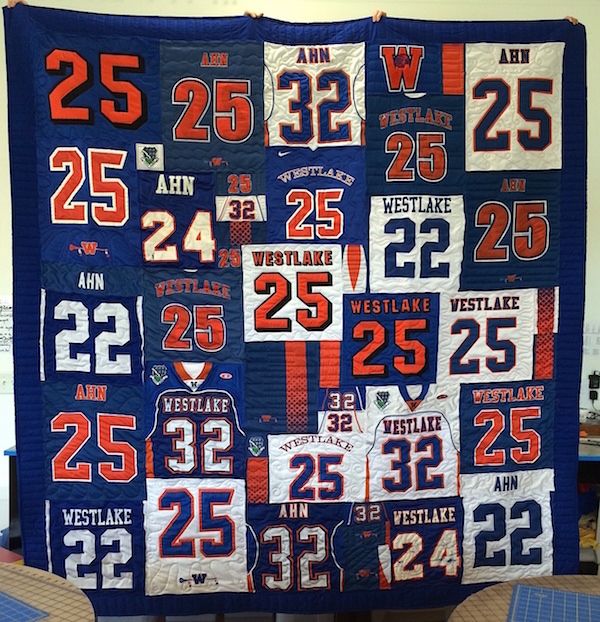 Football Jersey quilt by Too Cool T-shirt Quilts