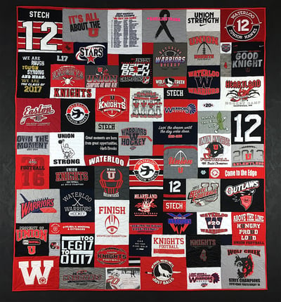 FootballFootball jersey quilt by Too Cool T-shirt Quilts