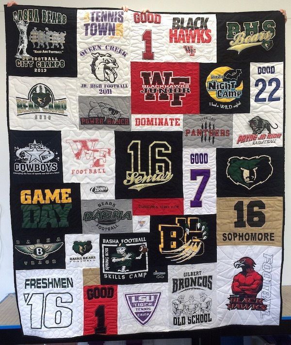 Football t-shirt quilt