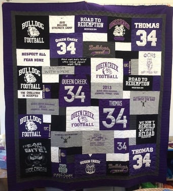 Football jersey t-shirt quilt