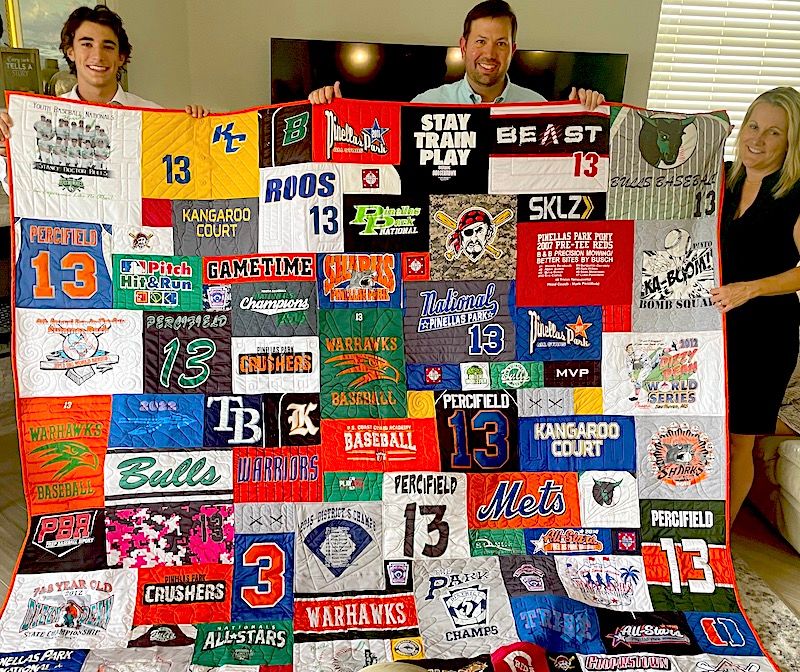 Graduation T-shirt quilt son and parents by Too cool tshirt quilts