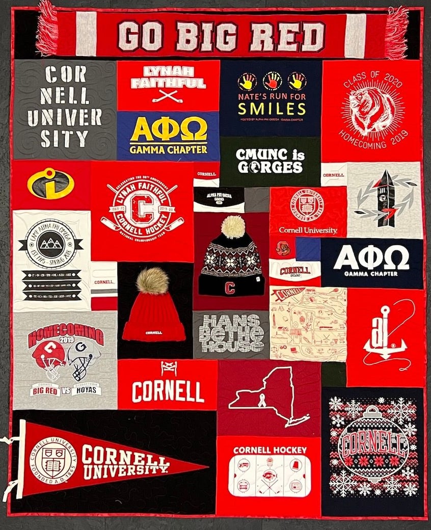 Graduation best T-shirt quilt Cornell University by Too Cool T-shirt quilts 