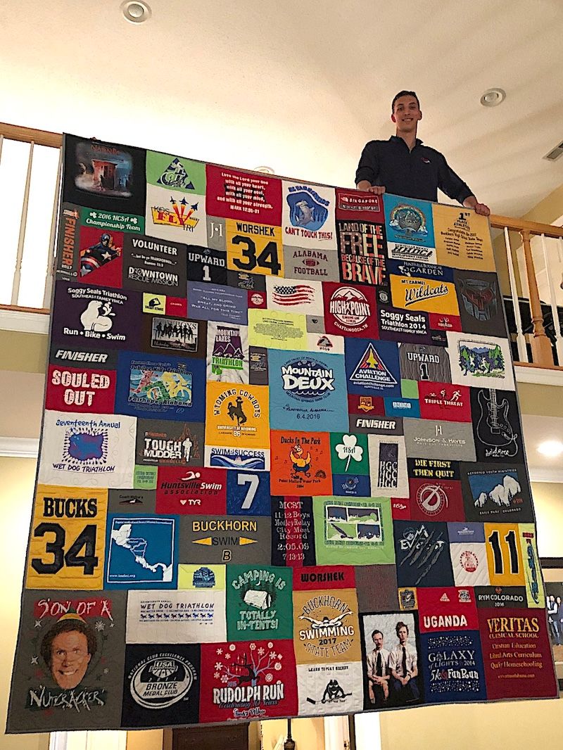 This guy loves his T-shirt Quilt