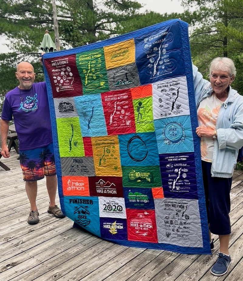 Happy Couple with their new T-shirt Quilt