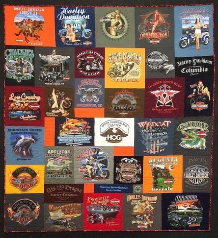 Awesome Harley T-shirt quilt made by Too Cool T-shirt Quilt