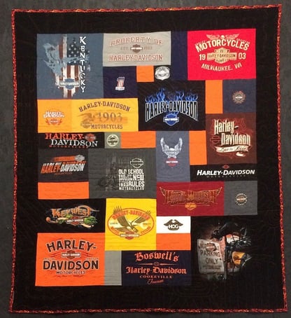 Harley Davidson T-shirt Quilt by Too Cool T-shirt Quilts