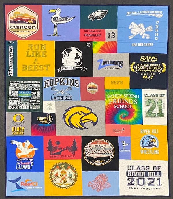 High school T-shirt quilt by Too cool T-shirt quilts