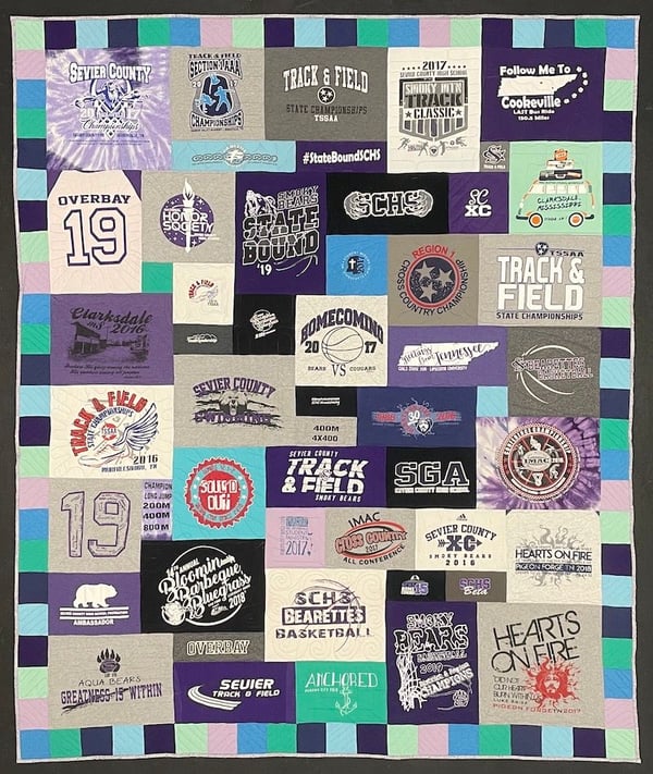High school T-shirt quilt by Too cool T-shirt quilts