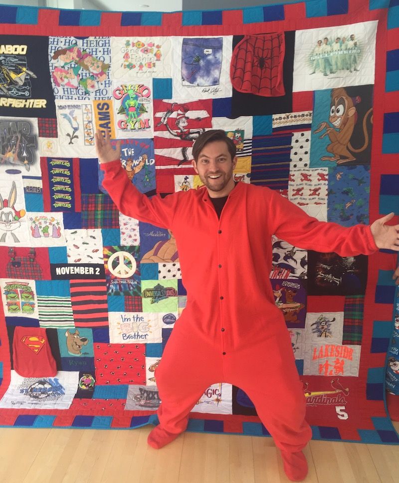 Holiday T-shirt quilt by Too Cool T-shirt Quilts