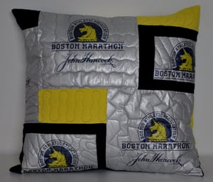 Pillow made from Athletic warming blankets Pillow made from Athletic warming blankets