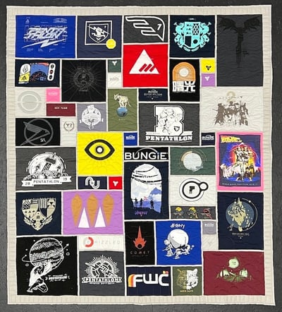 stained glass T-shirt quilt by Too Cool T-shirt Quilts