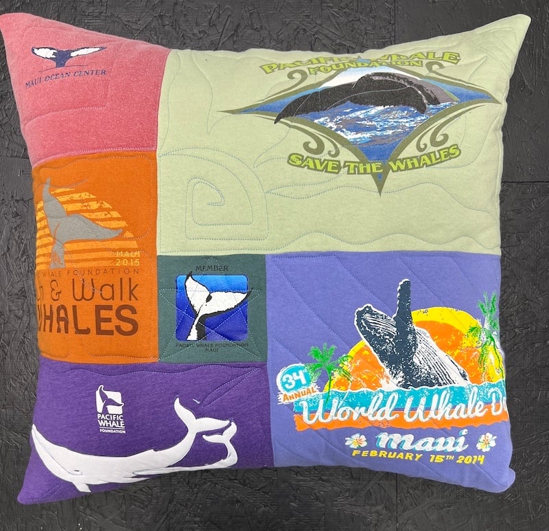 Pillow by Too Cool T-shirt Quilts