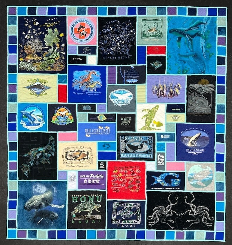 Stained glass T-shirt Quilt  by Too Cool T-shirt Quilts 
