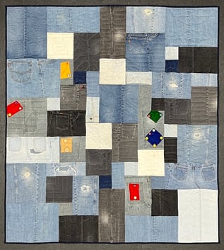 Blue jeans can be used in a Too Cool T-shirt Quilt