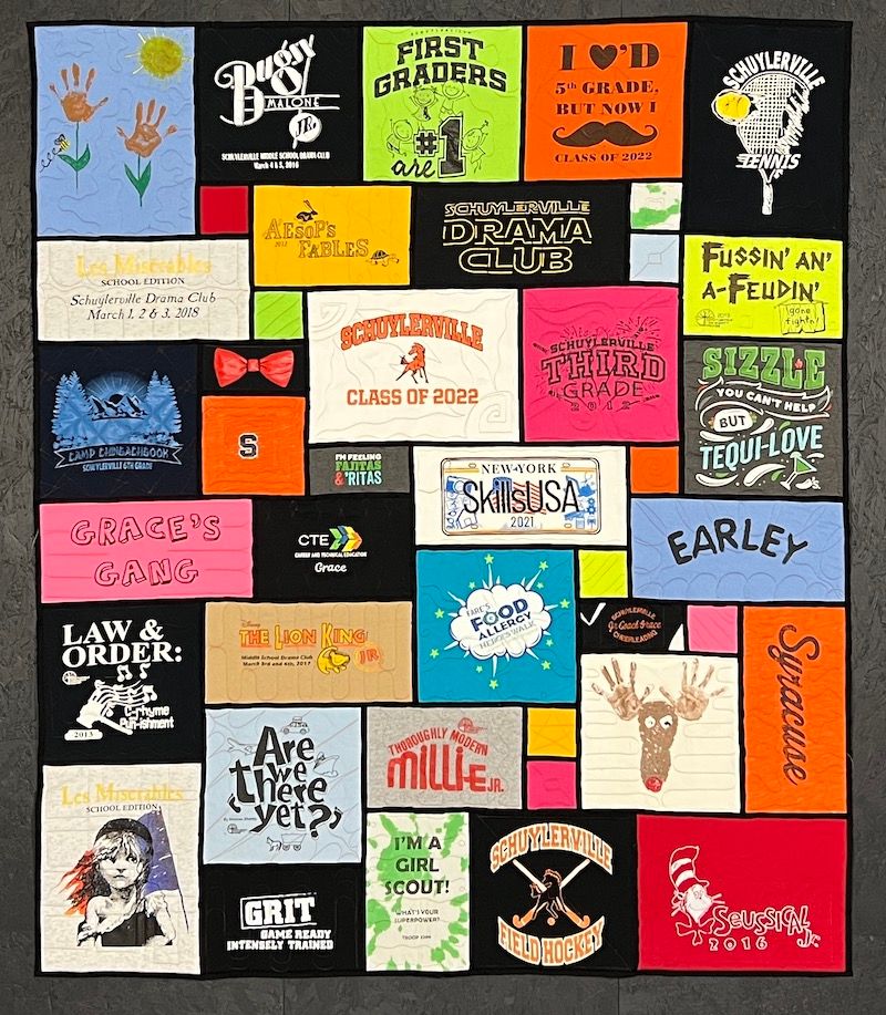 Stained glass T-shirt Quilt  by Too Cool T-shirt Quilts