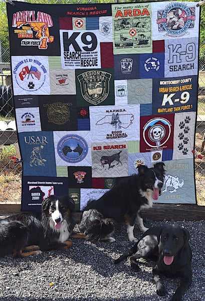 K9 Dog Search and Rescue T-shirt Quilt by Too Cool T-shirt Quilts