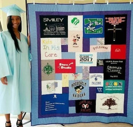 Graduation T-shirt quilt by Too Cool T-shirt Quilt