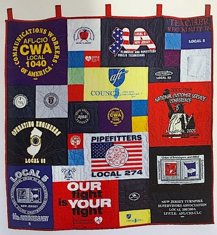 Labor Union quilt mad from T-shirts