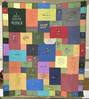 Life is Good T-shirt quilt by Too Cool T-shirt Quilt