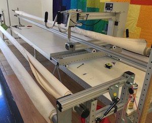 Long arm quilting machine for T-shirt quilts