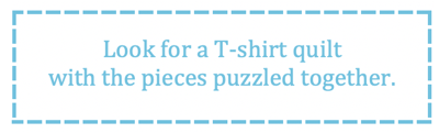 What to look for in a T-shirt quilt - puzzled blocks