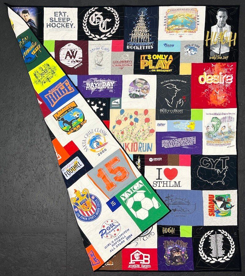 Double sided T-shirt quilt by Too Cool T-shirt Quilts