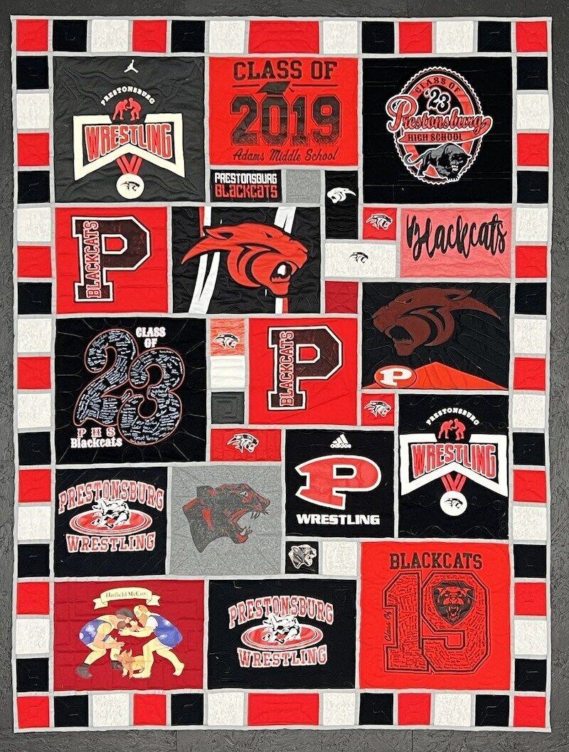 Stained glass T-shirt Quilt  by Too Cool T-shirt Quilts