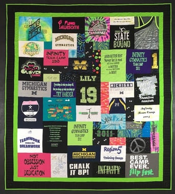 Neon T-shirts celebrated in a quilt