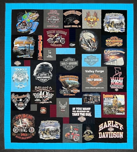 Harley Davidson T-shirt quilt by Too Cool T-shirt Quilts