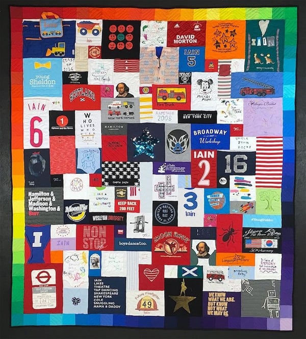 Ombre border on a T-shirt quilt