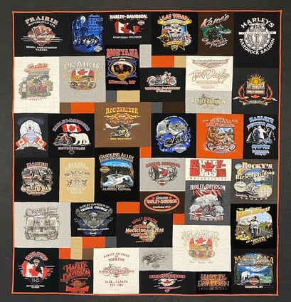 Harley Davidson T-shirt quilt made by Too Cool T-shirt Quilts