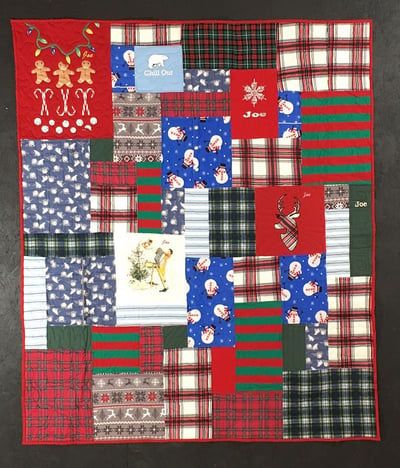 PJs made into a quilt.