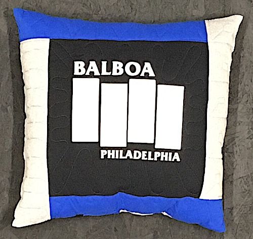 T-shirt quilt pillow by Too Cool T-shirt Quilts
