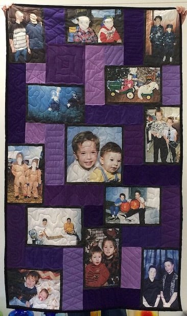 A photo quilt by Too Cool T-shirt Quilts