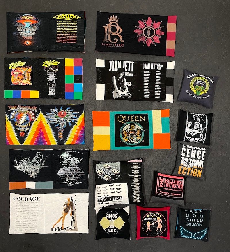 Pillow - rock groups Pillow by Too Cool T-shirt Quilts