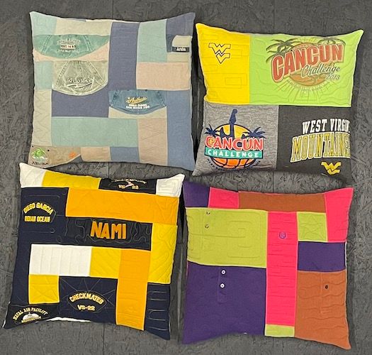 Pillows by Too Cool T-shirt Quilts