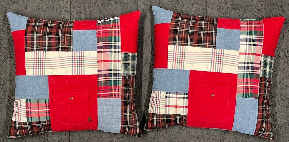 memorial Pillows by Too Cool T-shirt Quilts