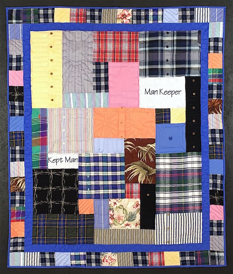 Quilt made from plaid shirts