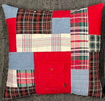 Plaid pillow by  Too Cool T-shirt Quilt
