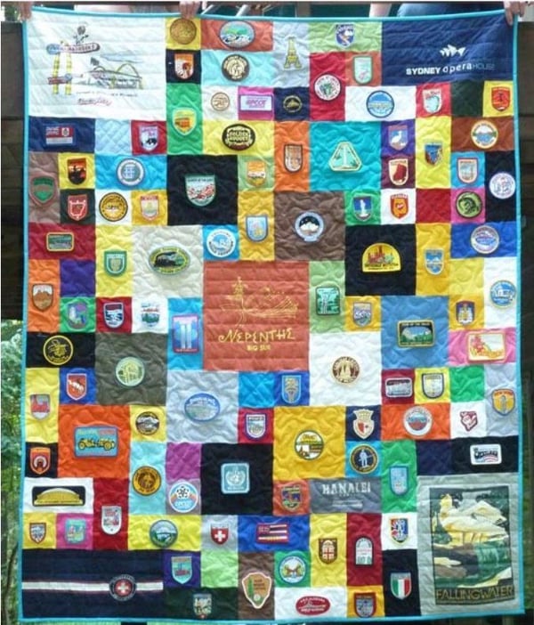 Patches can be used in a quilt or T-shirt quilt.