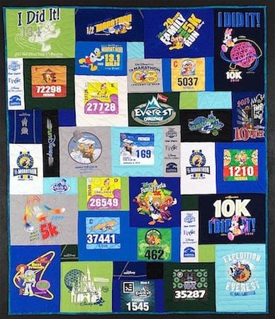 runDisney T-shirt quilt by Too Cool T-shirt Quilts