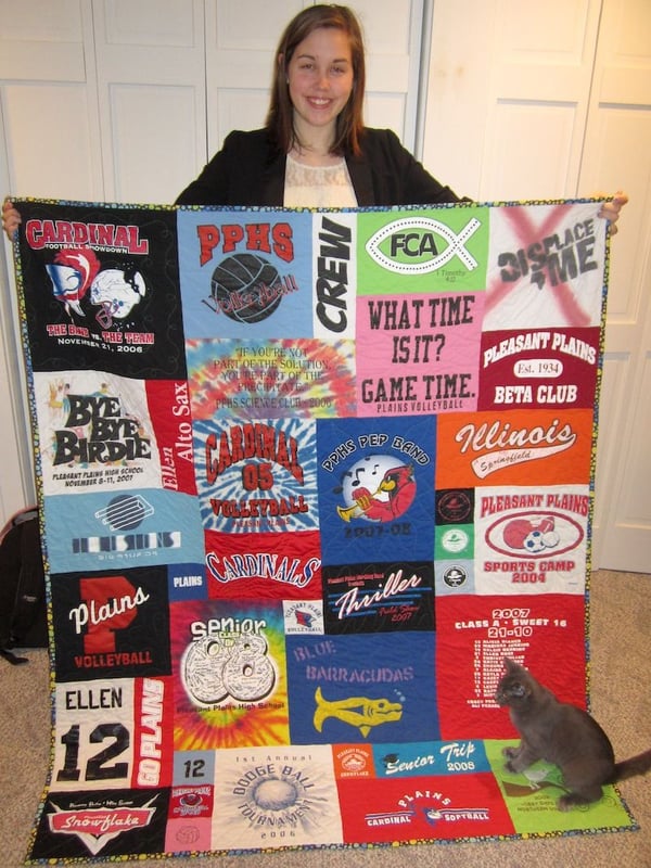 Sara made this T-shirt quilt