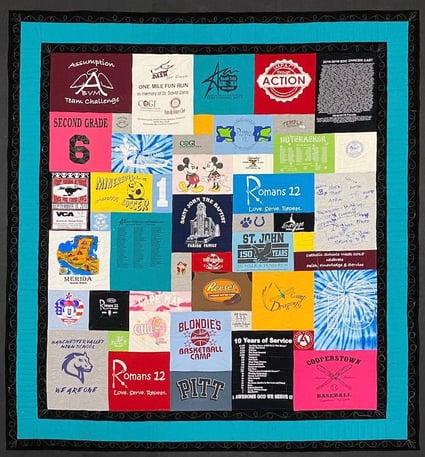 Too Cool T-shirt quilt with a double border