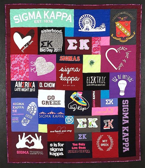 Sigma Kappa T-shirt quilt