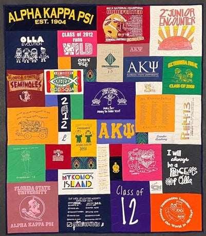 Sorority AKOmega T-shirt Quilt by Too Cool T-shirt Quilts.